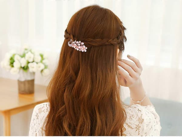 Hårspenne med Rhinestone Sløyfe for Kvinner Jenter Bryllupsfest Elegant Glitrende Tilbehør[TT]