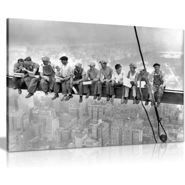 Pantertrykk, stort lerret, moderne veggkunst for soverom og stue, menn til lunsj Bildetrykk for vegger, New York lunsj på toppen av en skyskraper, trykk A4 31x20cm (12x8in)