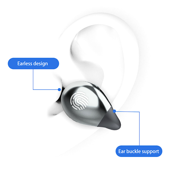 Trådlösa Bluetooth-hörlurar Öronkrok Bone Conduction Hörlurar LED Touch Hörlurar