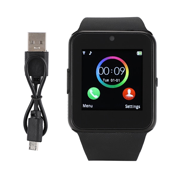 1.5 Tum TFT Ultra HD Färgstark LCD Bluetooth Smart Sportklocka Svart