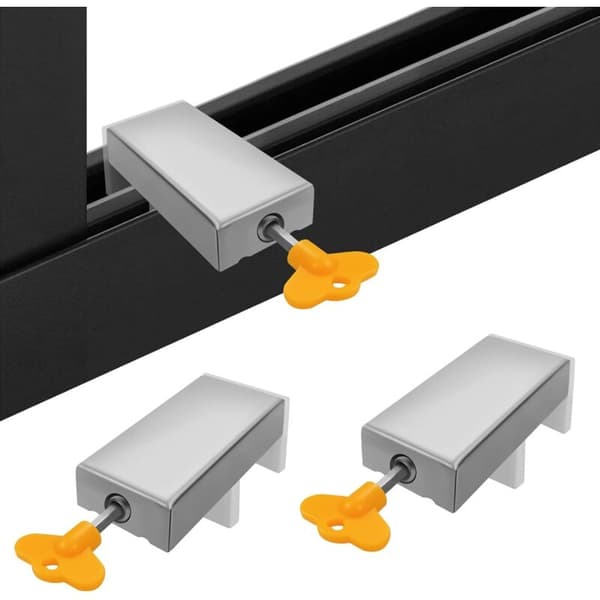 2-piece Keyed Security Lock Set for Aluminum Alloy Door Frame, Double Sliding Window Lock