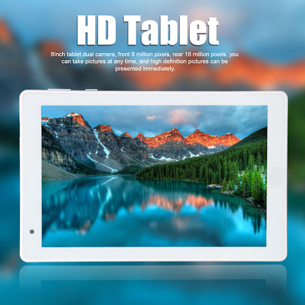 8-tums Tablet 4GB 64GB RAM Dubbla SIM Dubbel Standby 8000mAh Batteri 1920x1080 Dubbel Kamera MTK6592 Processor WIFI Tablet 10‑240V Blå