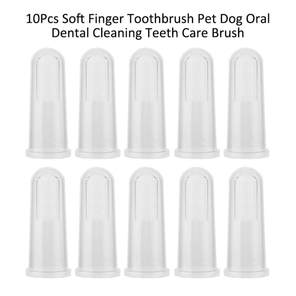 10st Mjuk Finger Tandborste Husdjur Hund Oral Tandrengöring Tandvårdsborste
