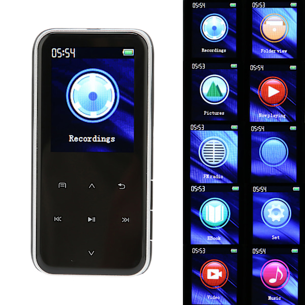 M22 Digital Röstinspelare Enkel Inspelning med Ett Klick Touchknappar Multifunktionell Portabel Spelare för Inspelning 8GB