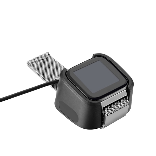 Mini Portabel Klockladdningsbas Klockladdare för Fitbit Versa Klocka Svart för Resor