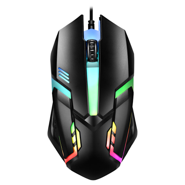 USB Gaming Tangentbord och USB Mus Combo LED Bakgrundsbelyst Tangentbord Robust Hållbart Färgglatt Lysande Gaming Mus Datortillbehör