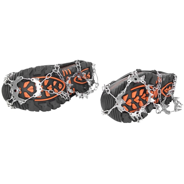 A Pair 19 Teeth Outdoor Climbing Ice Crampons Stainless Steel Welding Anti-Slip Shoe Snow Grips Spikes Cleats(M 19 Teeth)