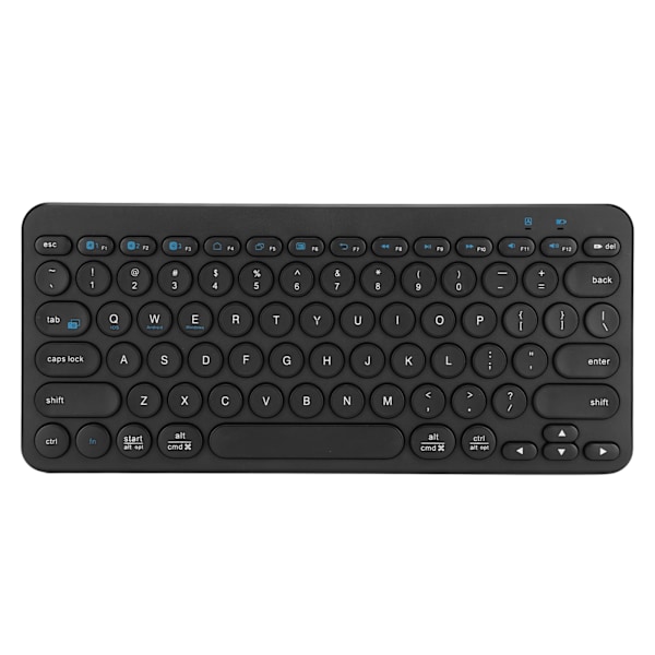 Trådlöst tangentbord 78 tangenter Runda tangenter Slim Kompakt Retro Tyst Bluetooth-tangentbord för hemmakontor Resor Svart