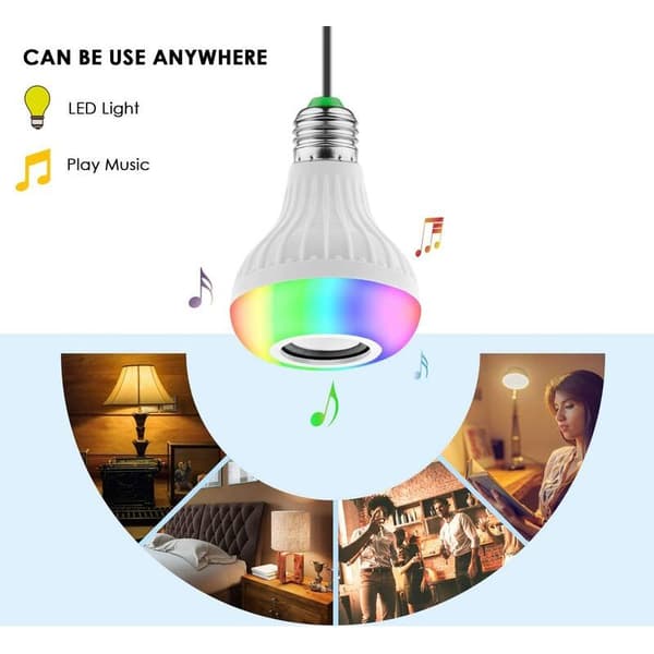 BLEOSAN Smarta E27 Bluetooth LED-lampor, anslutna lampor som synkroniseras med musikrytm