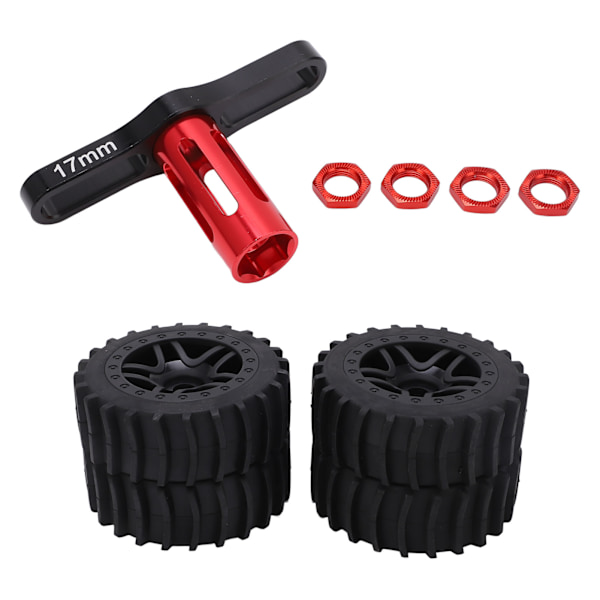 4 st 1/8 RC Lastbilsdäck Gummihjulsdäck Reservdelar Tillbehör Passar HPI RC Terrängfordon