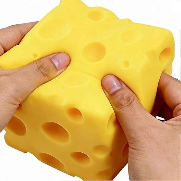 Super Cheesy, Giant Squishy Cheese Block, Jumbo Squeeze Cheeses, Gula Rebounding Squishy Cheesess för Stresslindring - Sensorisk / 12cm