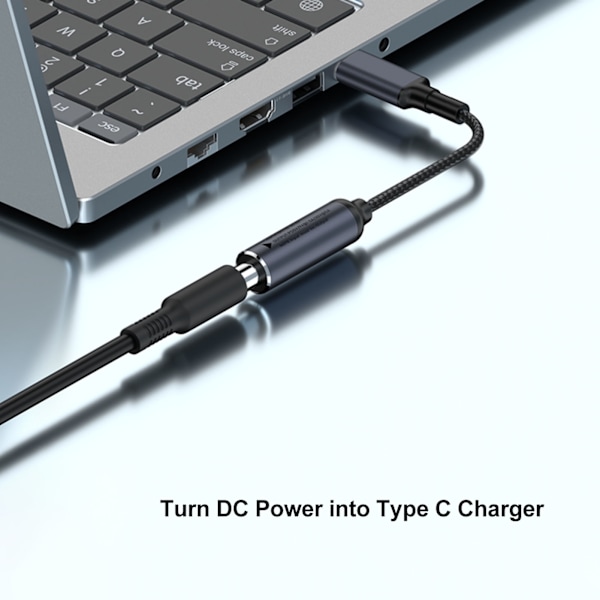 DC 5.5mmx2.1mm Hona Ingång till Typ C Hane PD Laddningskabel 100W DC5521 till USB C Kabel med PD Automatisk Identifieringschip