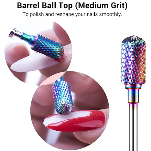 Professionell Nagelfräsbits Set, Volframkarbid Diamant Keramiska Verktyg För Akryl Gel Nageltekniker, Manikyr Pedikyr, Skulptering Slipning Vässning,