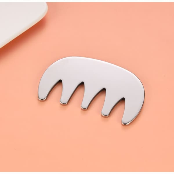 Stainless Steel 5-Tooth Massage Comb - Meridian & Acupoint Therapy Tool 104