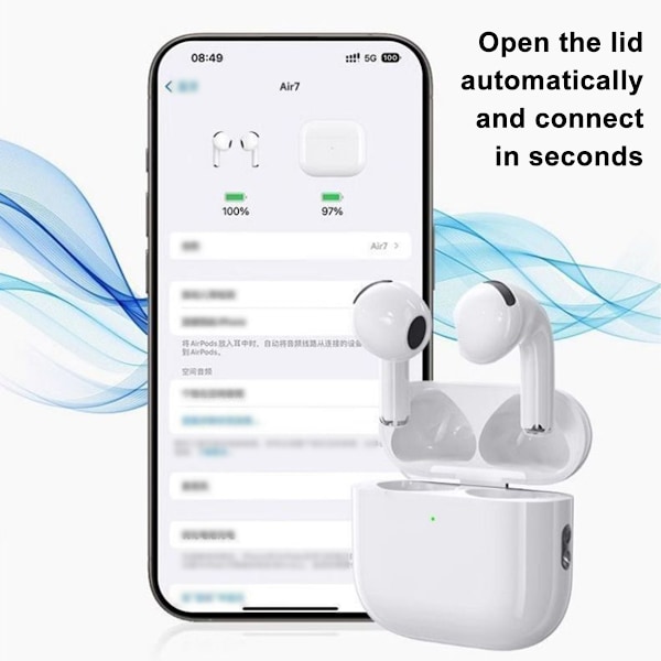 Trådlösa Hörlurar Bluetooth 5.3 Hörlurar Bas Stereo Öronproppar med Brusreducerande Mikrofon
