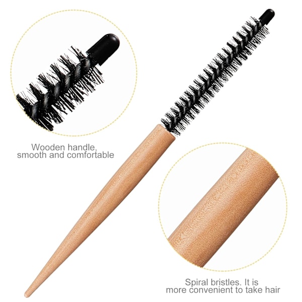 Stilfull Mini Rund Quiff Borste För Hårstyling, Kvalitetsmaterial Mini Rullborste För Att Skydda Håret Och Reducera Friss (10 Tum/25,5 Cm)