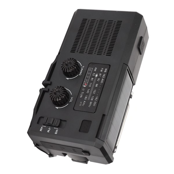 Vevradio AM FM NOAA 4000mAh Solcellsdriven Bärbar Väderradio med LED-Ficklampa för Nödsituationer