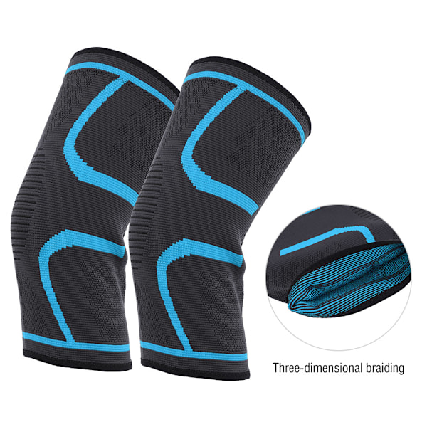 Knee Support Fitness Running Cycling Braces Kneepad Sport Gym Knee Pad Elastic Light Blue L