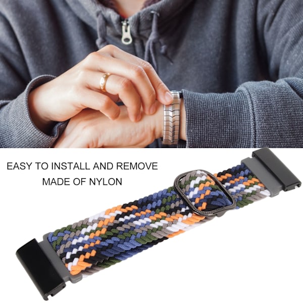 Nylon urrem til ur, udskiftning, elastisk, åndbar vævning, justerbar, 26 mm spænde, urrem til Vertix 2 Denim