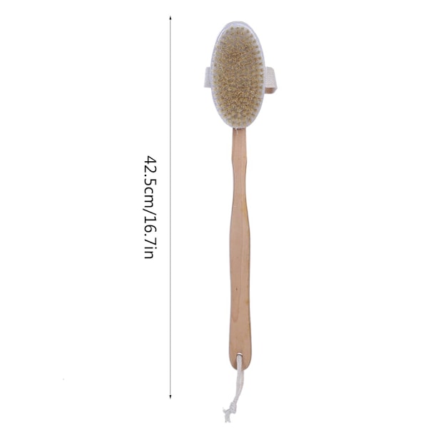 Naturlig Bastuborste med Långt Handtag Deluxe Badborste Bastu Tillbehör Kroppsborste
