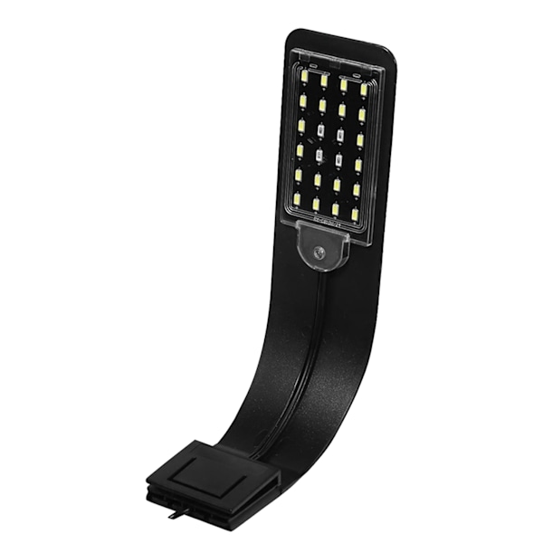 Klemme akvarielys med høy lysstyrke, justerbar, energisparende LED-klipslys for akvarier X5 svart skall (blått og hvitt lys)