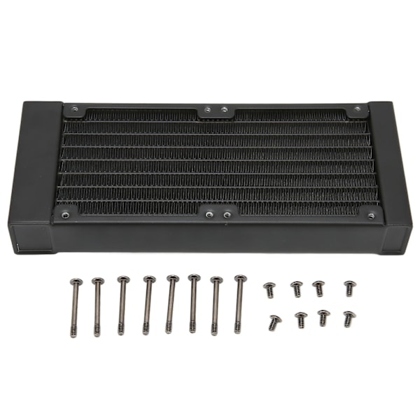 Vattenkylningsradiator 8 Rör G1/4 Gänga 80mm Dubbla Fläktar Aluminiumlegering Värmeväxlare för Skrivare Drönare Datorer