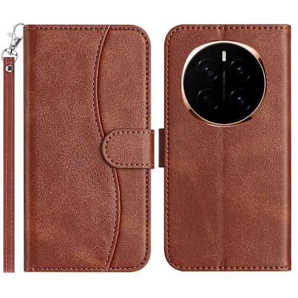 Foldable S-shaped Leather Phone Case Coffee[TT] Coffee For Honor Magic7