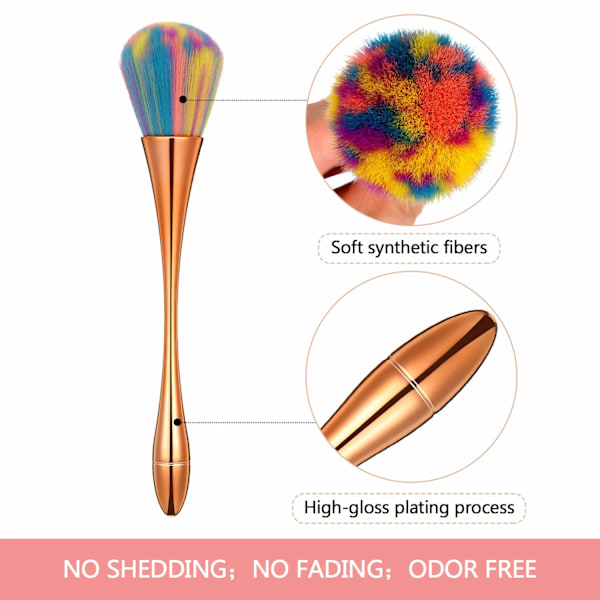 Glamour nära till hands, mjuka borstar med strån som inte lossnar för felfri makeup, foundationborste för snabba förbättringar (Rosa, set om 3)