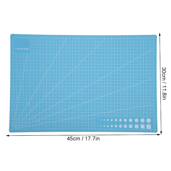 2 kpl Leikkuualusta A3 Sininen PVC Malli Leikkauslevy Käsityöpaperi Kaiverrus Mittakaava Lauta