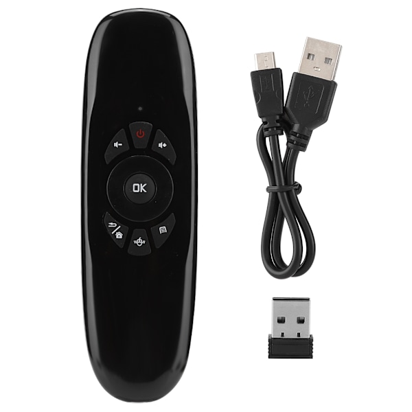 C120 USB 2.4G Trådlös Flygmus Tangentbord Fjärrkontroll för Windows/Mac OS/Android/Linux