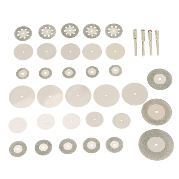 37 stk diamantskæreskive-savklinger og -dornesæt i rustfrit stål Passer til roterende værktøj