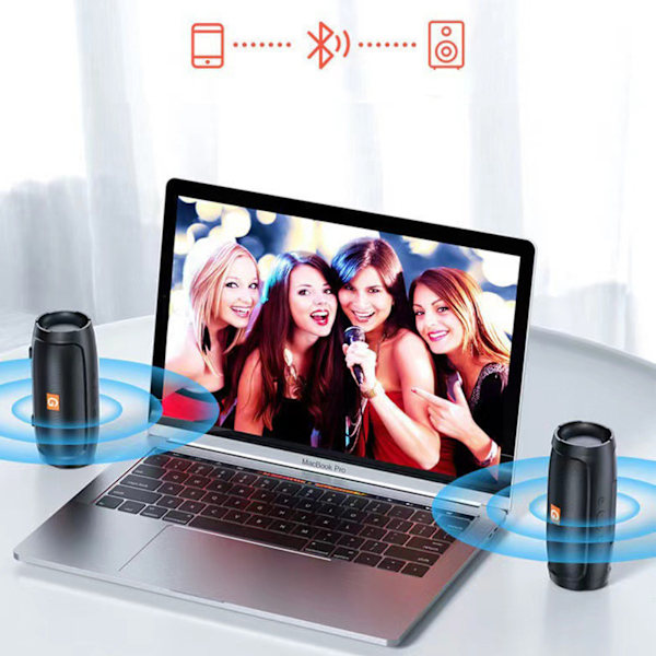 Trådlös Bluetooth-högtalare Utomhus Bil Kort och Hem Skrivbord Mini Portabel USB Subwoofer Svart