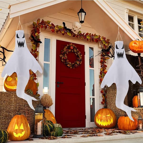 Halloween Spøgelsesvindpose Ophæng, 3-pak
