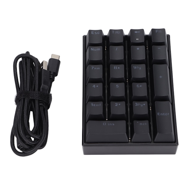 Trådbundet tangentbord Stepped Keycap Fadeless Durable Bakgrundsbelyst 21 Tangenter LED Mekaniskt Tangentbord Röd Axel