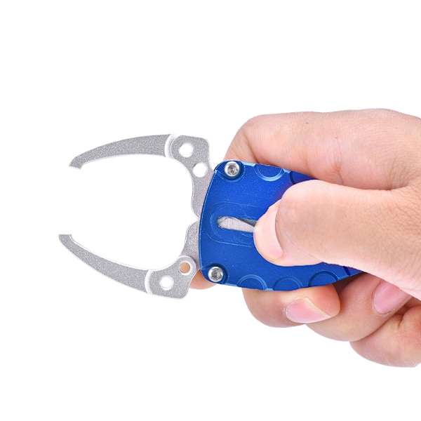 Mini Metall Fisk Läppgrepp Grippare Kroppsklämma Fiske Gripverktyg Tillbehör (Blå)