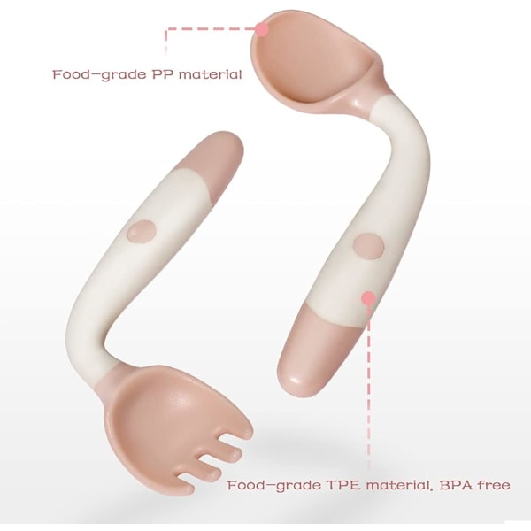 Silikon Babyskedar, Böjbara Lärande Bestick för Småbarns Självmatningsresa, Ergonomisk Design med Enkelt Grepp, Hudvänliga &amp; BPA-fria