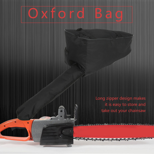 Motorsavs bæretaske Heavy Duty Vandtæt Oxford Cloth Bærbar Taske til Lumberjack (sort)