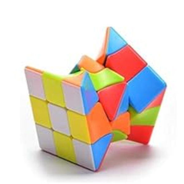 Twisty Stickerless 3x3x3 Magisk Kub, Livfullt Starkt Färgschema, Vriden Fasdesign