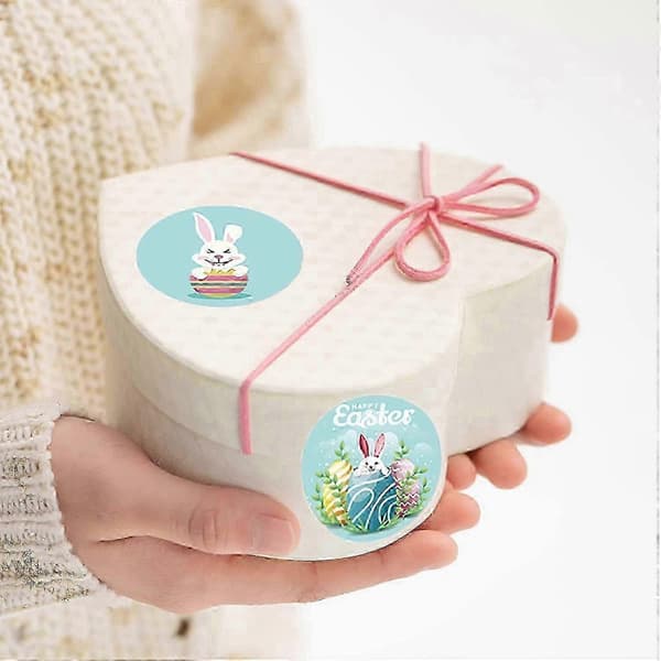 Easter Stickers Kids Round Rabbit Roll Stickers Party Decorations Gifts[D]