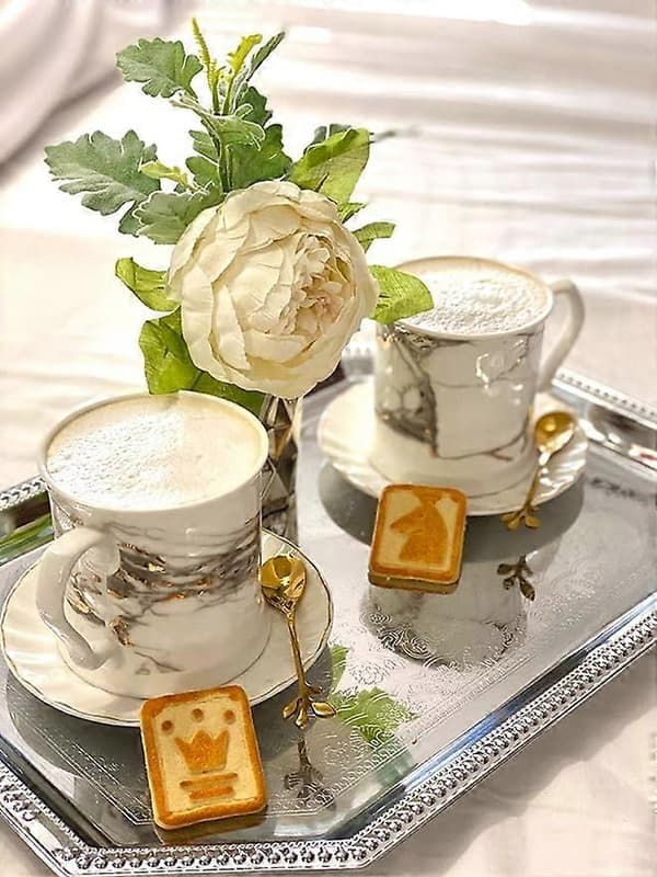 Sølv rustfrit stål mini kaffe espresso skeer (sæt med 8, 11,8 cm), bestik dessert teske suppeske