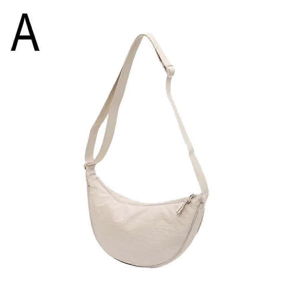 Nylon Messenger Bag Dam Ny Trendig Dumpling Bag Lätt Axelväska white 1size