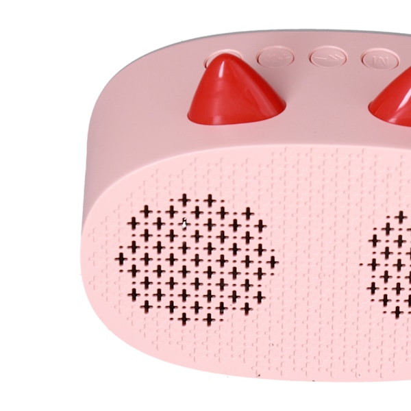 Mini Tecknad Högtalare Multifunktionell Söt Kattöra Design Smart Set Dubbla Väckarklockor för Sovrum Kontor Rosa