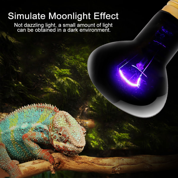 E27 Simuleret Moonlight Night Light Amfibie Krybdyr Varme Pære Emitter Lampe 110V 100W