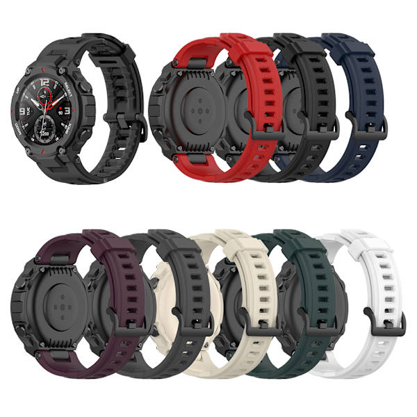 Silikon Ersättningsarmband för Amazfit T Rex Smartwatch Mjukt Ventilerande Armband Installationsverktyg