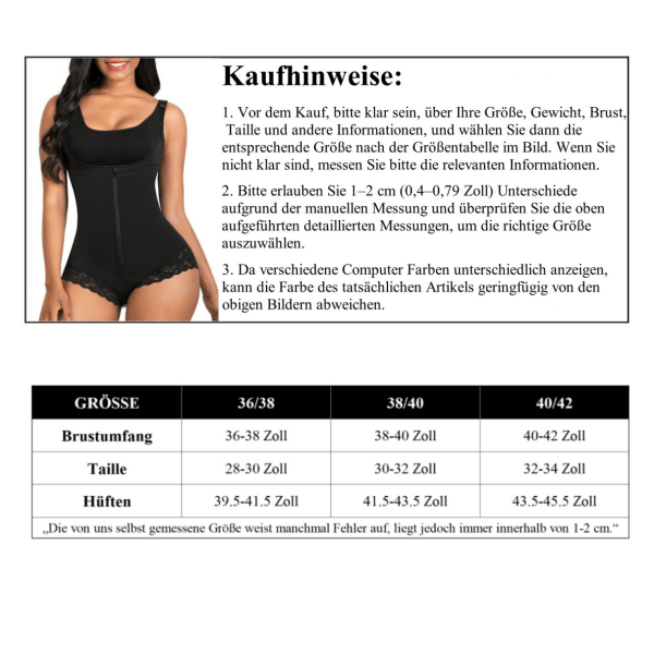 1PCS one-piece korsett--svart