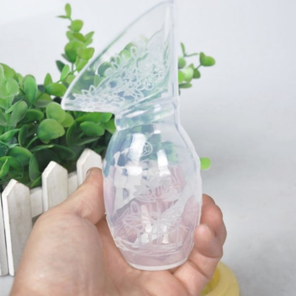 Handsfree Manuell Bröstpump, Livsmedelsklassad Silikon Bröstmjölksuppsamlare, Transparent, Portabel & Batterifri, Justerbart Sug För Komfort
