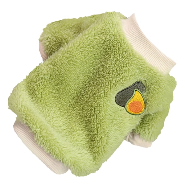 Plysch för valpar Varma Bekväm Hudvänlig Elastisk rundhals 2-benta Hundplyschkläder för husdjursmaterial Grön avokado M