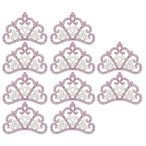 10 stk Diamante Crystal Ribbon Slider Pearl Rhinestone Crown Flatback Buckle Decor DIY (A88)