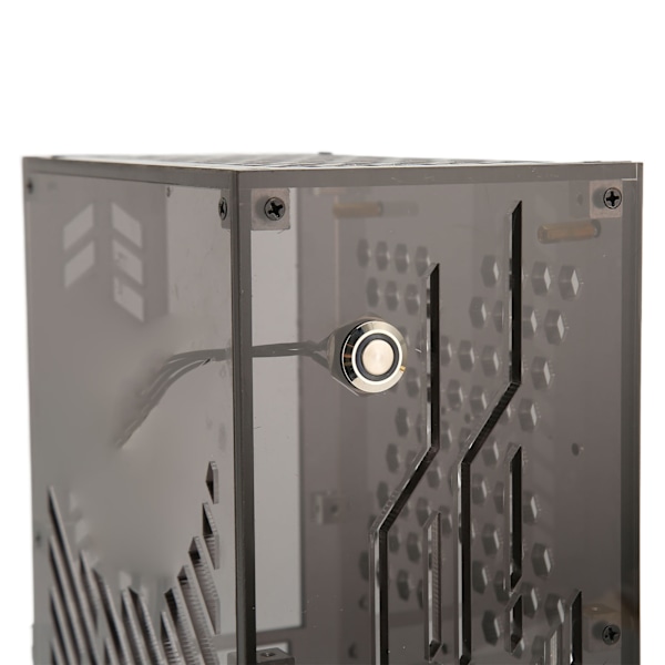 Mini ITX Chassi 4.3L Klar Akrylpanel 360 Graders Kylning Dämpande Fötter Mini PC Chassi för FLEX 1U Ström 2.5in SSD Svart