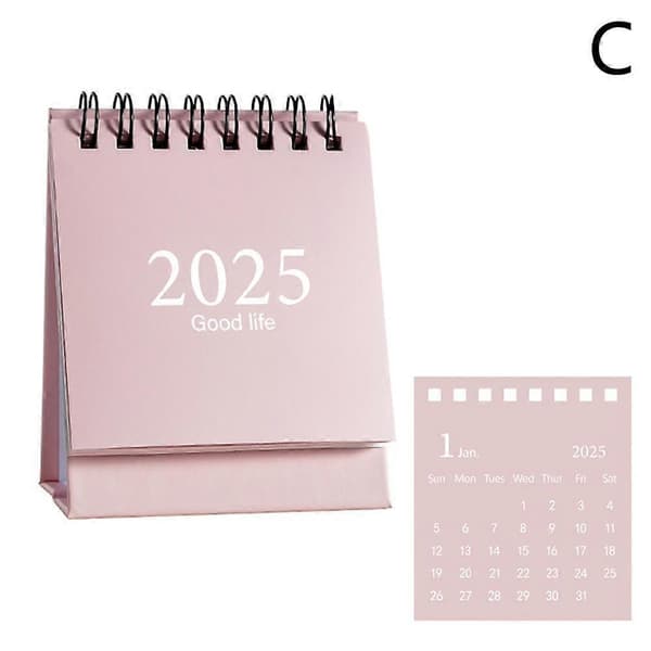 2025 Mini Skrivebordskalender Bordkalender Indbindingskalender Indretning[TT] White